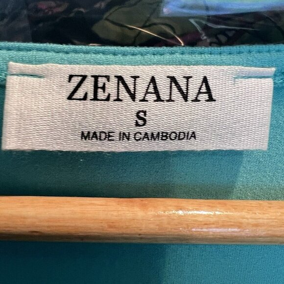 Zenana Women’s Size Small Sleeveless Baby Doll Top Buttery Soft Knit Turquoise - Picture 3 of 7